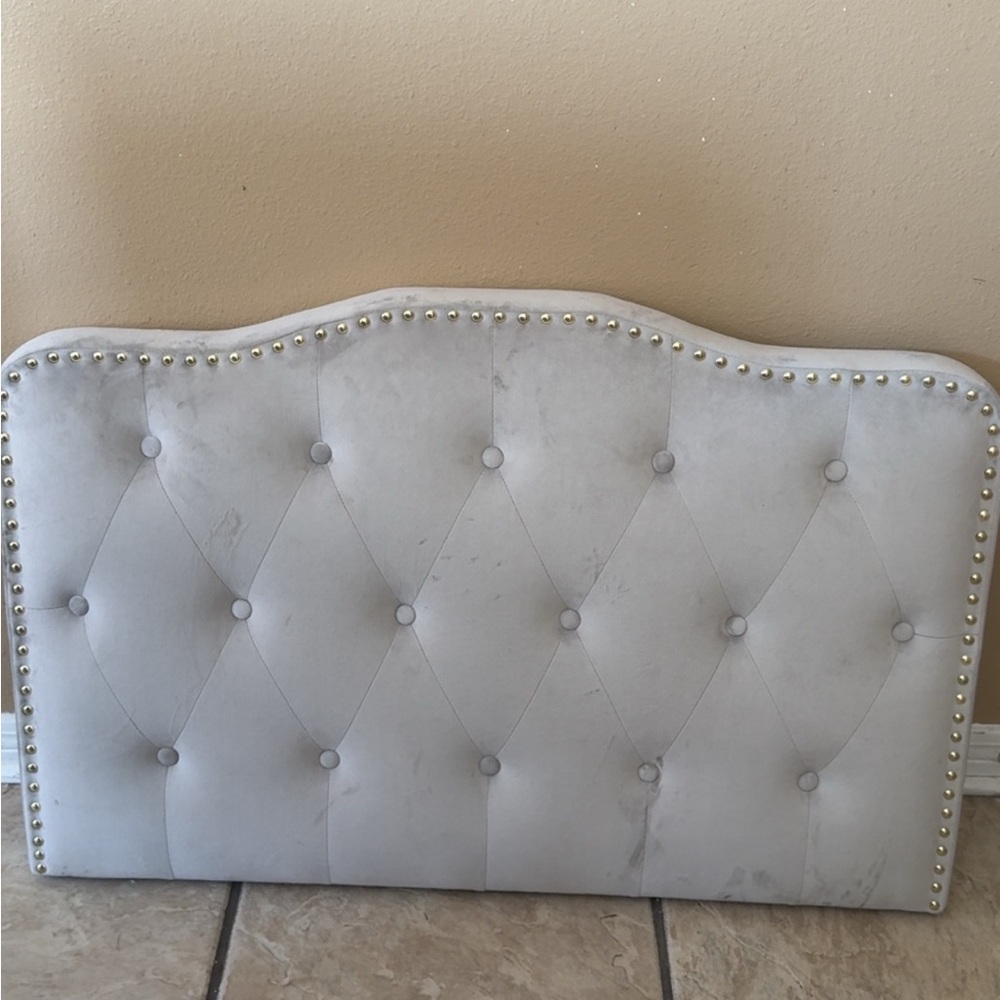 Elegant Gray Upholstered Headboard